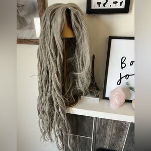 Gray Halloween Long Wig with curls